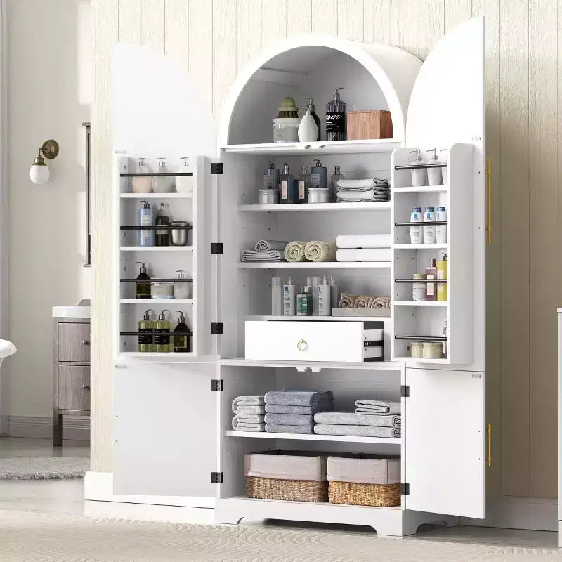 Vaisselier de Cuisine Autoportant en Arche de 72 Po avec Étagères Réglables et Tiroir Caché pour Cuisine, Salle à Manger ou Salon-Panipeachy