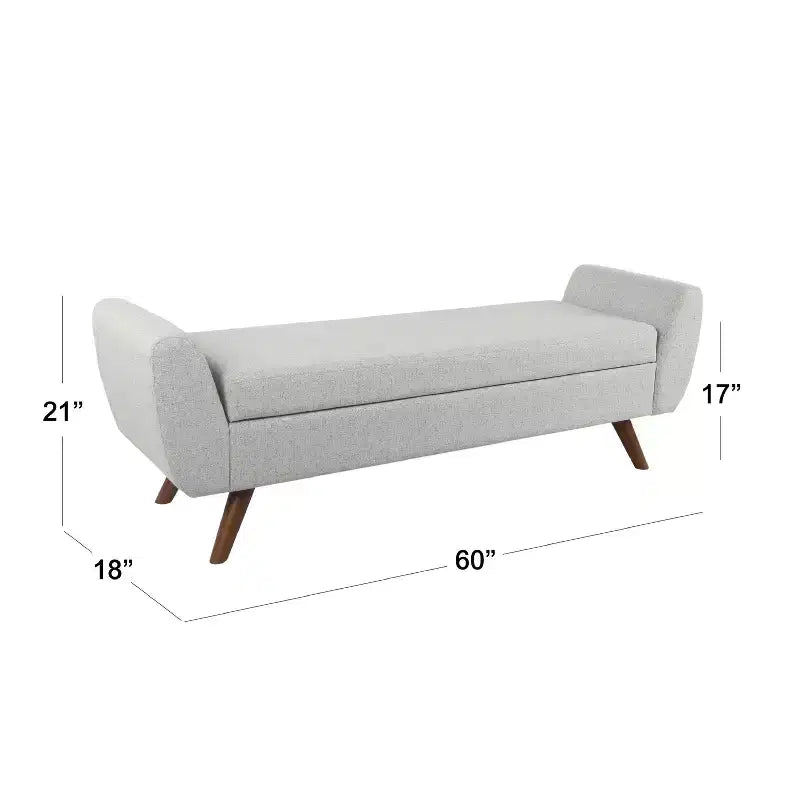 Banc de rangement ottoman de 152 cm, banc en tissu tressé avec accoudoirs, compartiment de rangement à couvercle relevable, ottoman de rangement pour salon, chambre, entrée