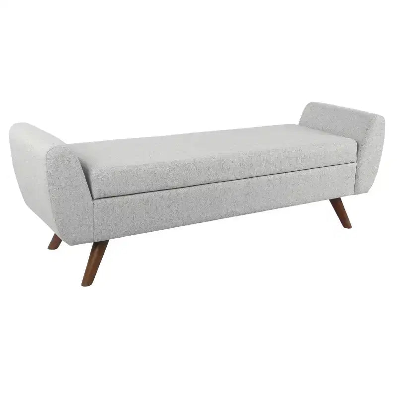 Banc de rangement ottoman de 152 cm, banc en tissu tressé avec accoudoirs, compartiment de rangement à couvercle relevable, ottoman de rangement pour salon, chambre, entrée
