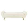 Banc de rangement ottoman de 152 cm, banc en tissu tressé avec accoudoirs, compartiment de rangement à couvercle relevable, ottoman de rangement pour salon, chambre, entrée