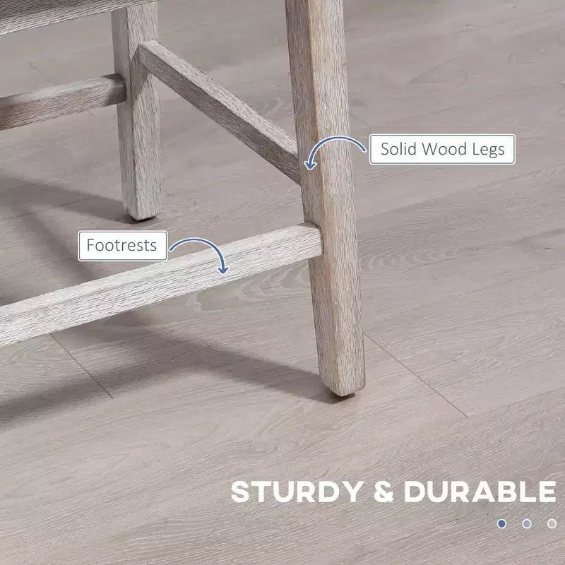Lot de 2 tabourets de bar pivotants, tabourets de comptoir de 68,5 cm de hauteur avec revêtement en lin et design capitonné pour la cuisine