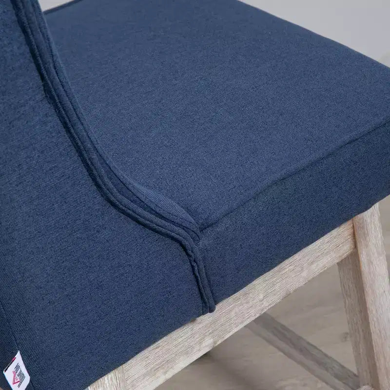 Lot de 2 tabourets de bar pivotants, tabourets de comptoir de 68,5 cm de hauteur avec revêtement en lin et design capitonné pour la cuisine