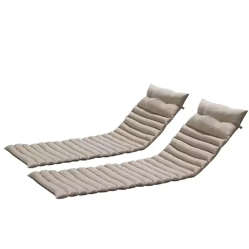 2 Coussins de chaise longue, Coussins de rechange pour chaise longue d'extérieur, Coussin d'assise pour mobilier de terrasse, Coussin de chaise longue Kaki