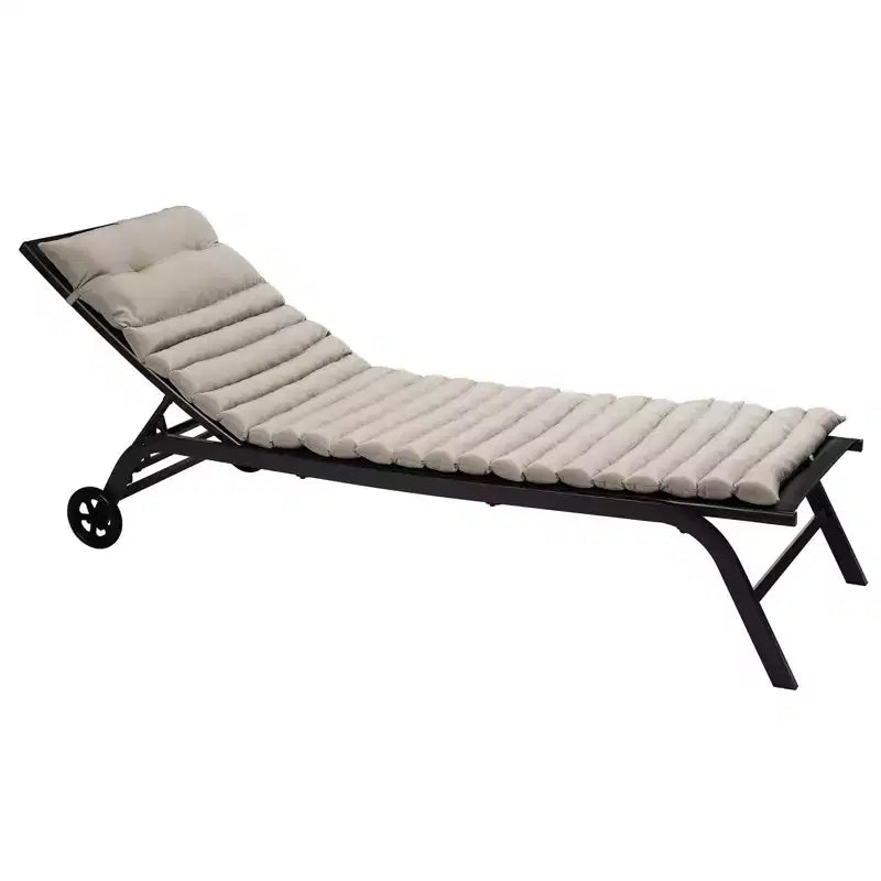 2 Coussins de chaise longue, Coussins de rechange pour chaise longue d'extérieur, Coussin d'assise pour mobilier de terrasse, Coussin de chaise longue Kaki