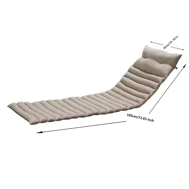 2 Coussins de chaise longue, Coussins de rechange pour chaise longue d'extérieur, Coussin d'assise pour mobilier de terrasse, Coussin de chaise longue Kaki