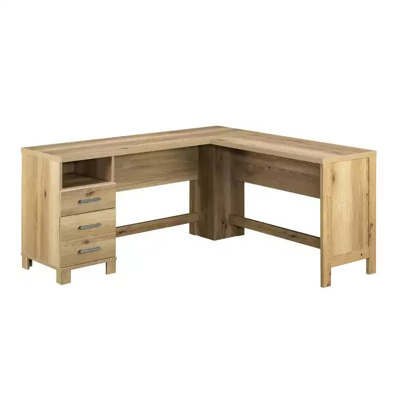 Bureau d'angle en bois de style fermier Merlene de GDFStudio avec tiroirs