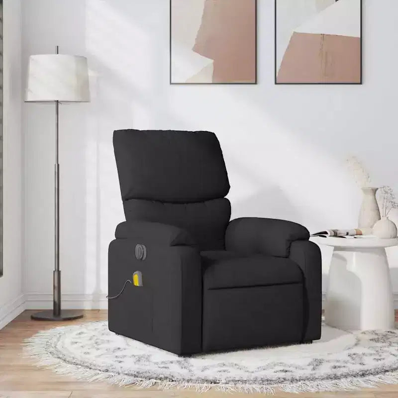 Fauteuil inclinable de massage en tissu crème