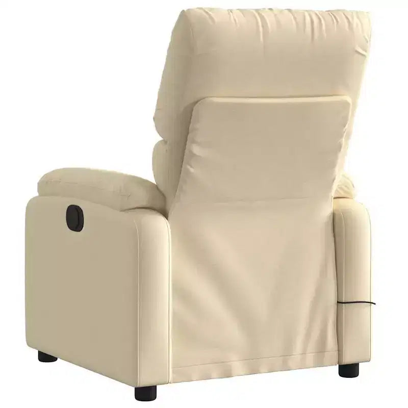 Fauteuil inclinable de massage en tissu crème