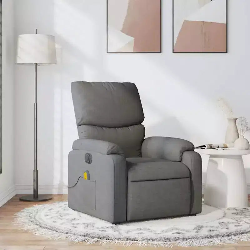 Fauteuil inclinable de massage en tissu crème