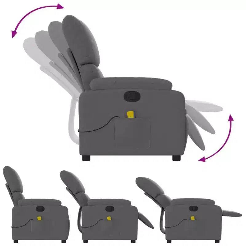 Fauteuil inclinable de massage en tissu crème