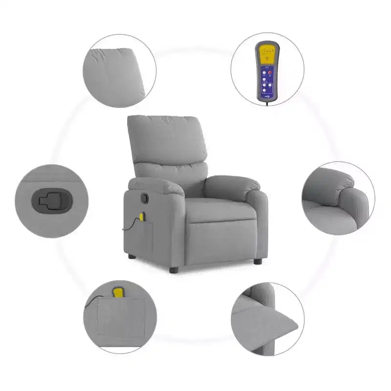 Fauteuil inclinable de massage en tissu crème