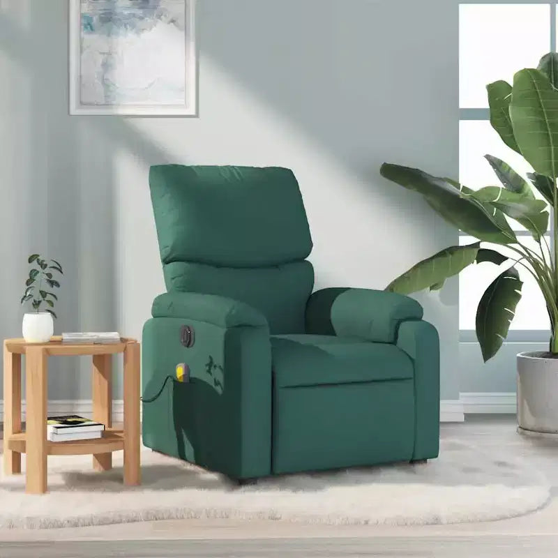 Fauteuil inclinable de massage en tissu crème