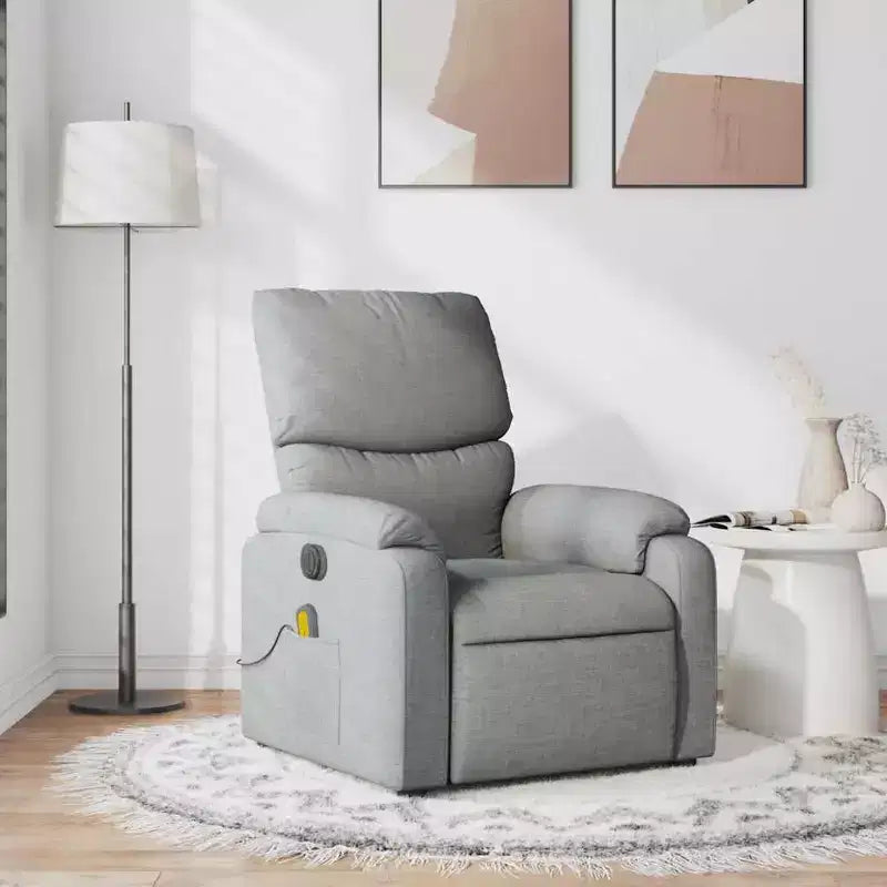 Fauteuil inclinable de massage en tissu crème