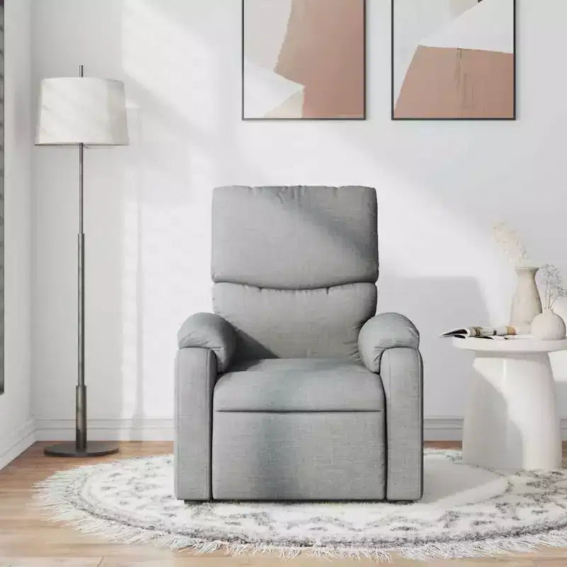 Fauteuil inclinable de massage en tissu crème