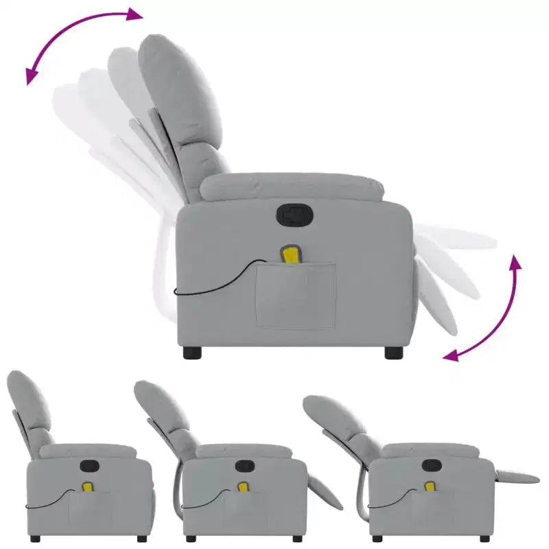 Fauteuil inclinable de massage en tissu crème