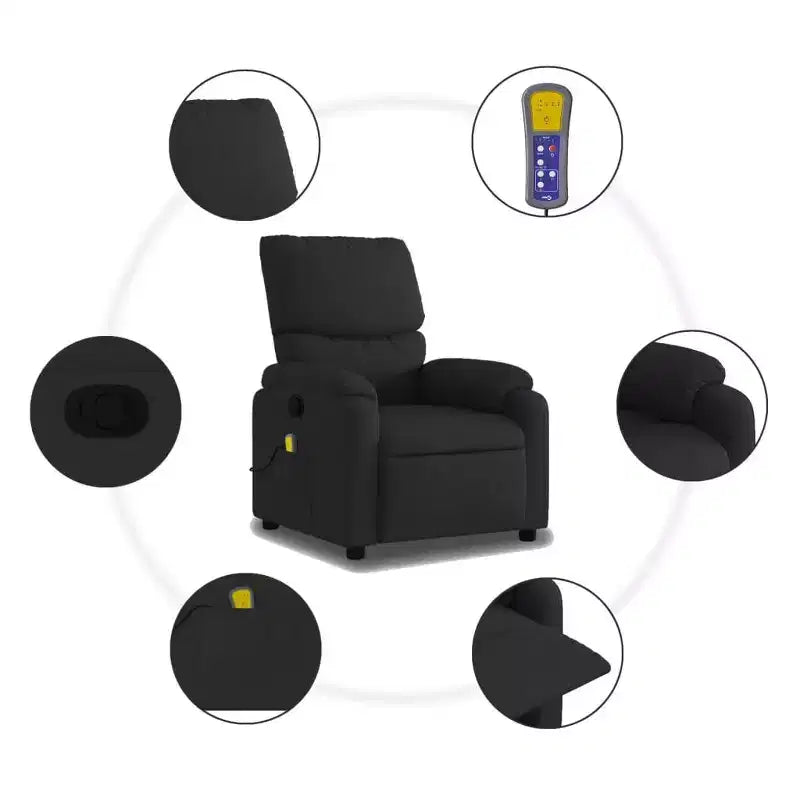 Fauteuil inclinable de massage en tissu crème