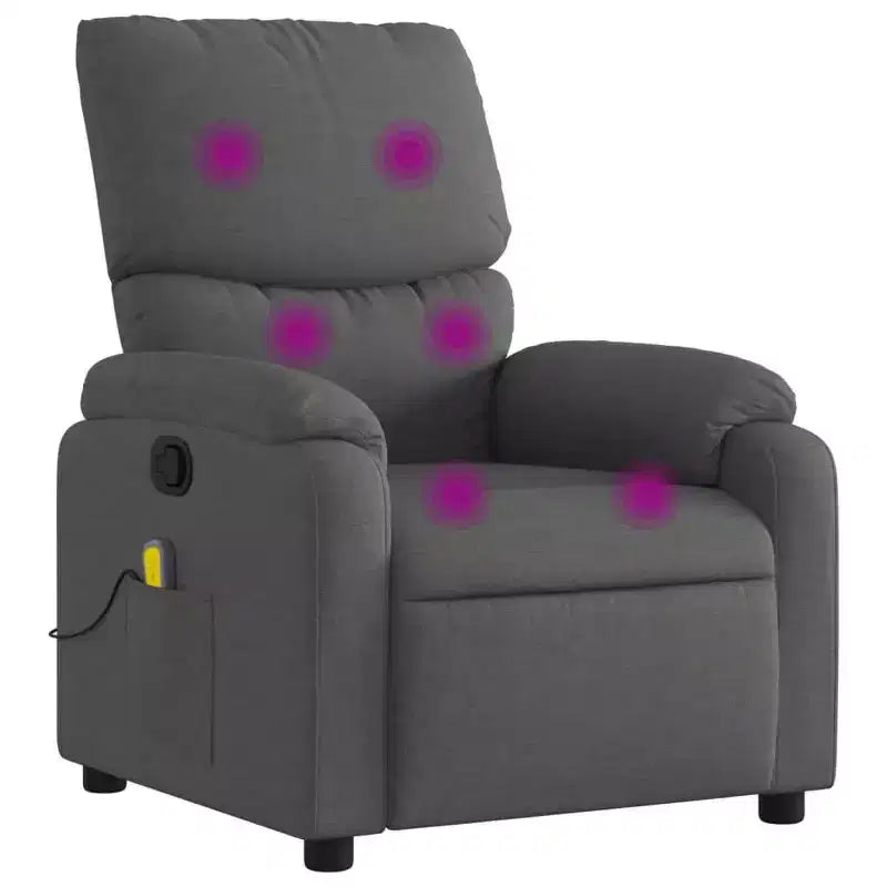 Fauteuil inclinable de massage en tissu crème