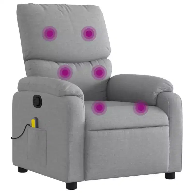 Fauteuil inclinable de massage en tissu crème