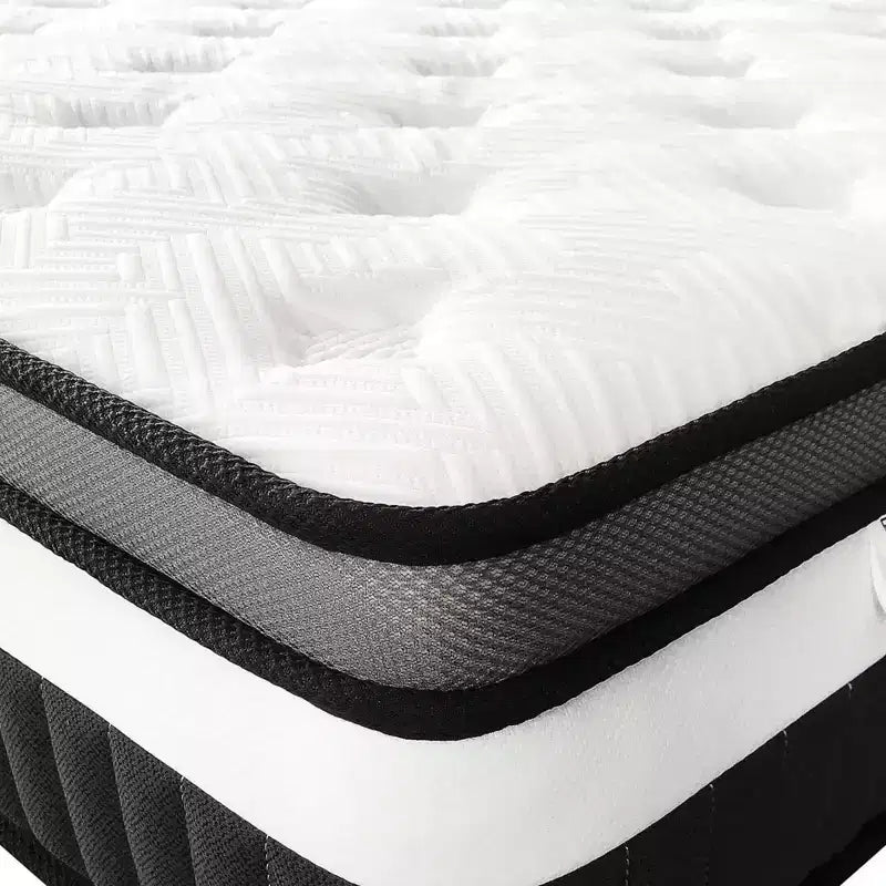 Matelas en boîte Queen Size, matelas en mousse à mémoire de forme de 14 pouces avec gel pour des nuits fraîches et un soulagement de la pression, sensation moelleuse moyenne avec isolation des mouvements