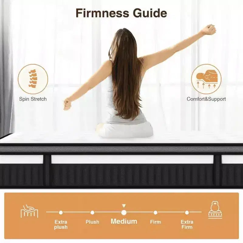 Matelas en boîte Queen Size, matelas en mousse à mémoire de forme de 14 pouces avec gel pour des nuits fraîches et un soulagement de la pression, sensation moelleuse moyenne avec isolation des mouvements