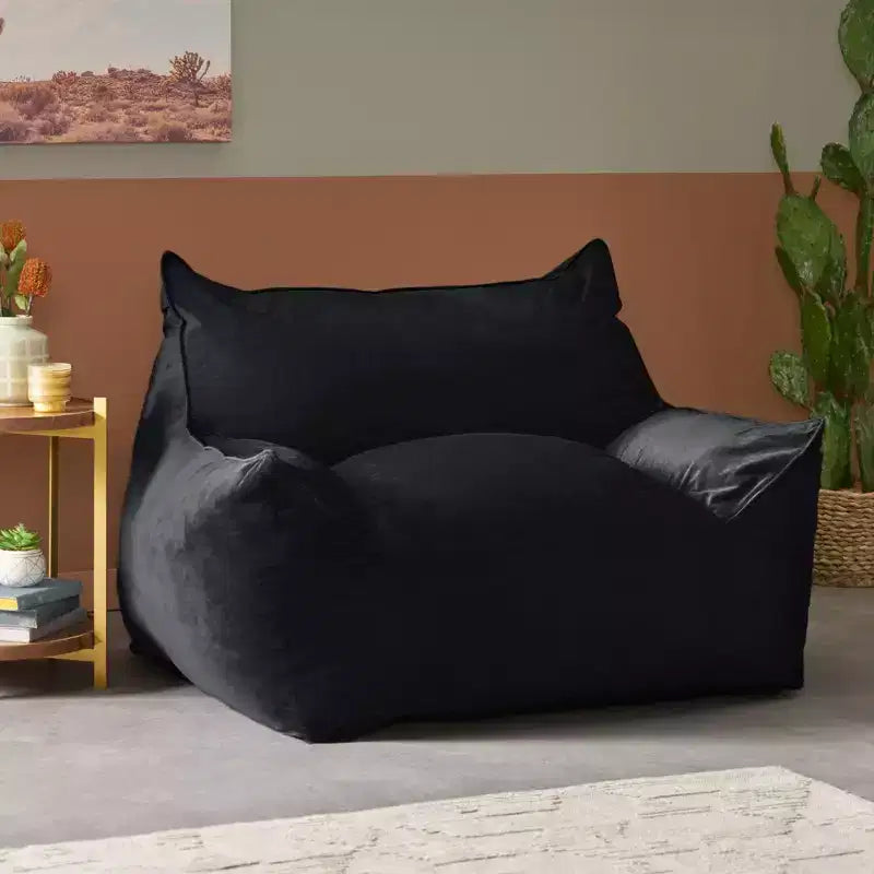 Pouf Géant Velours, Fauteuil de Sol Moelleux en Mousse à Mémoire de Forme pour un Confort Luxueux, Canapé Paresseux pour Salon, Chambre et Bureau