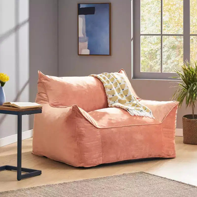 Pouf Géant Velours, Fauteuil de Sol Moelleux en Mousse à Mémoire de Forme pour un Confort Luxueux, Canapé Paresseux pour Salon, Chambre et Bureau