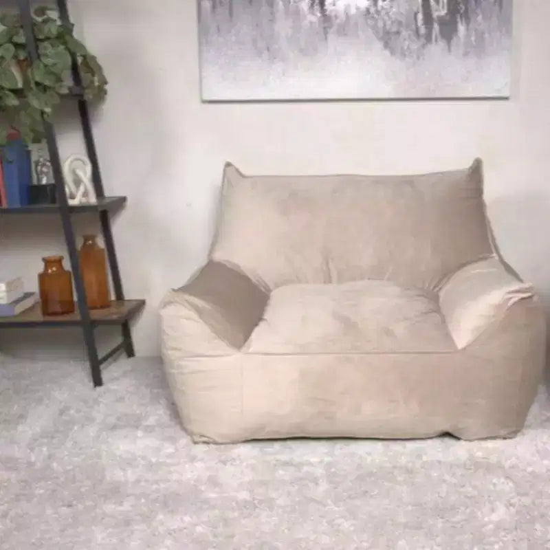 Pouf Géant Velours, Fauteuil de Sol Moelleux en Mousse à Mémoire de Forme pour un Confort Luxueux, Canapé Paresseux pour Salon, Chambre et Bureau