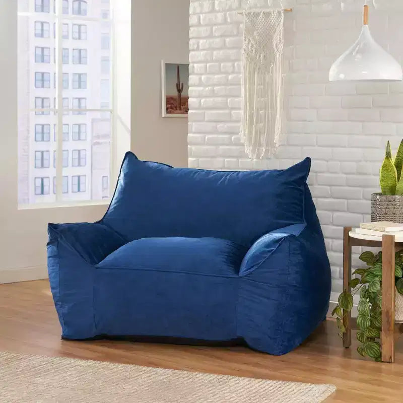 Pouf Géant Velours, Fauteuil de Sol Moelleux en Mousse à Mémoire de Forme pour un Confort Luxueux, Canapé Paresseux pour Salon, Chambre et Bureau