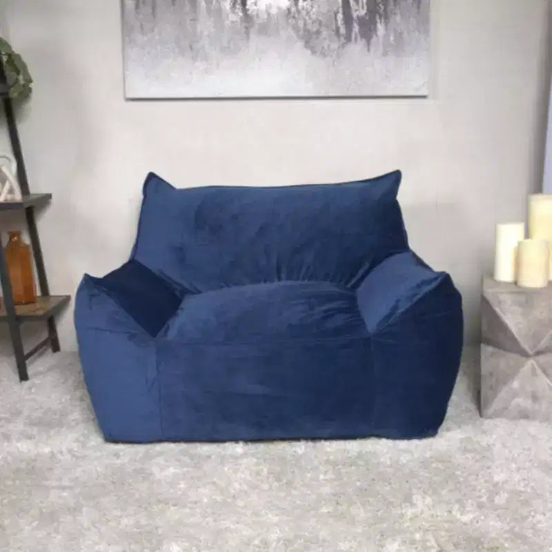 Pouf Géant Velours, Fauteuil de Sol Moelleux en Mousse à Mémoire de Forme pour un Confort Luxueux, Canapé Paresseux pour Salon, Chambre et Bureau