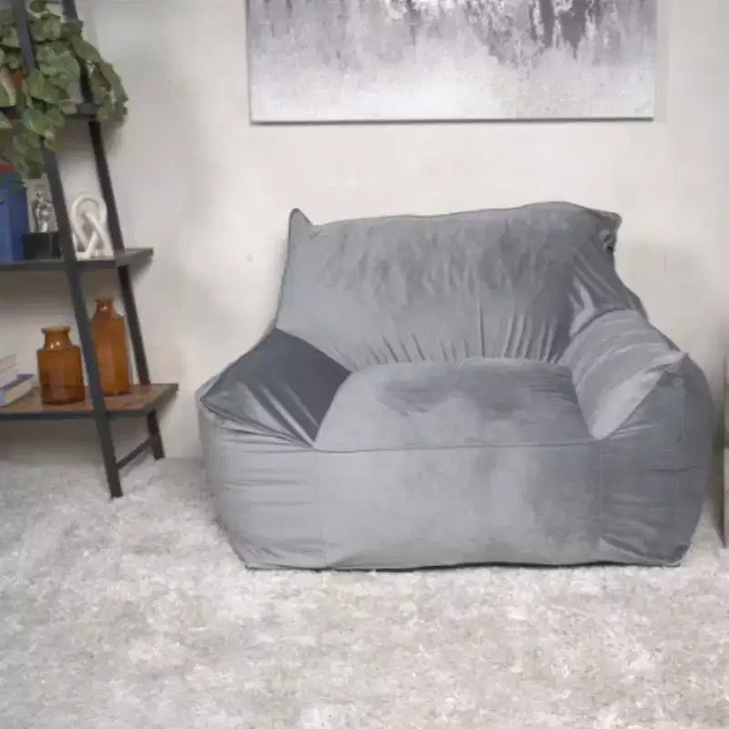 Pouf Géant Velours, Fauteuil de Sol Moelleux en Mousse à Mémoire de Forme pour un Confort Luxueux, Canapé Paresseux pour Salon, Chambre et Bureau