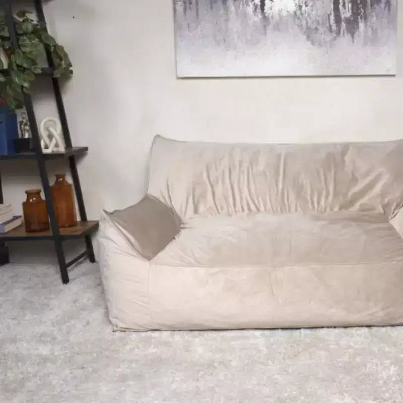 Pouf géant en chenille, grand fauteuil de sol avec accoudoirs pour une relaxation totale, chaise longue confortable pour le salon ou la chambre