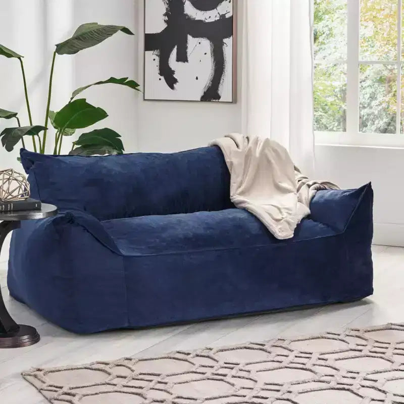 Pouf géant en chenille, grand fauteuil de sol avec accoudoirs pour une relaxation totale, chaise longue confortable pour le salon ou la chambre