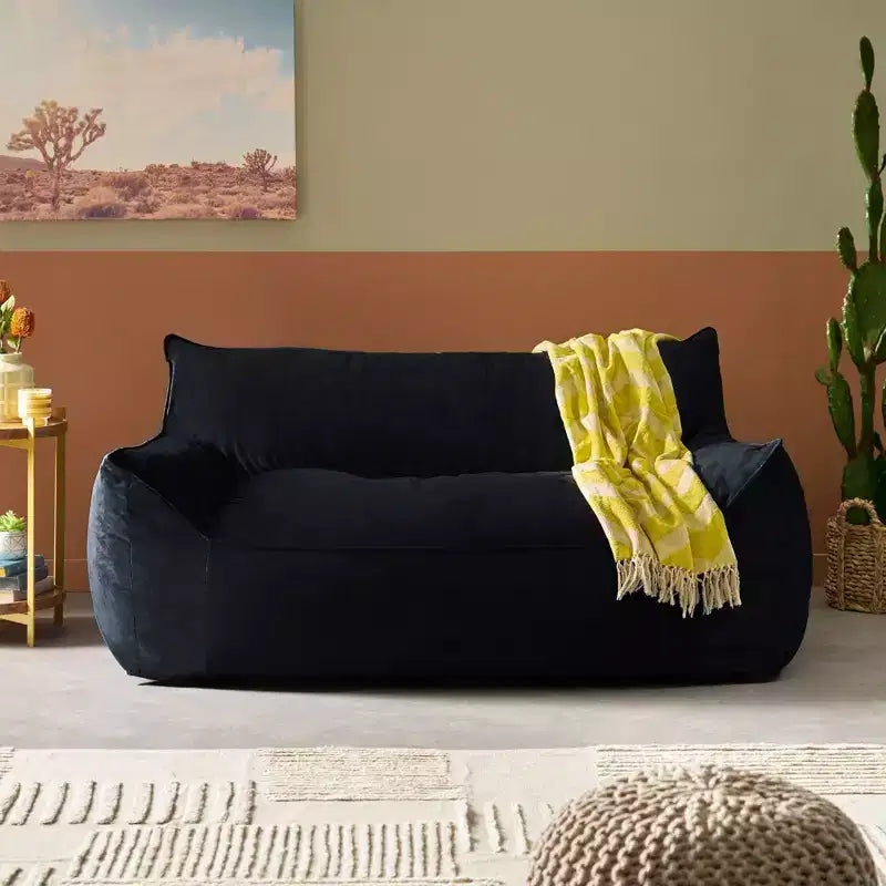 Pouf géant en chenille, grand fauteuil de sol avec accoudoirs pour une relaxation totale, chaise longue confortable pour le salon ou la chambre