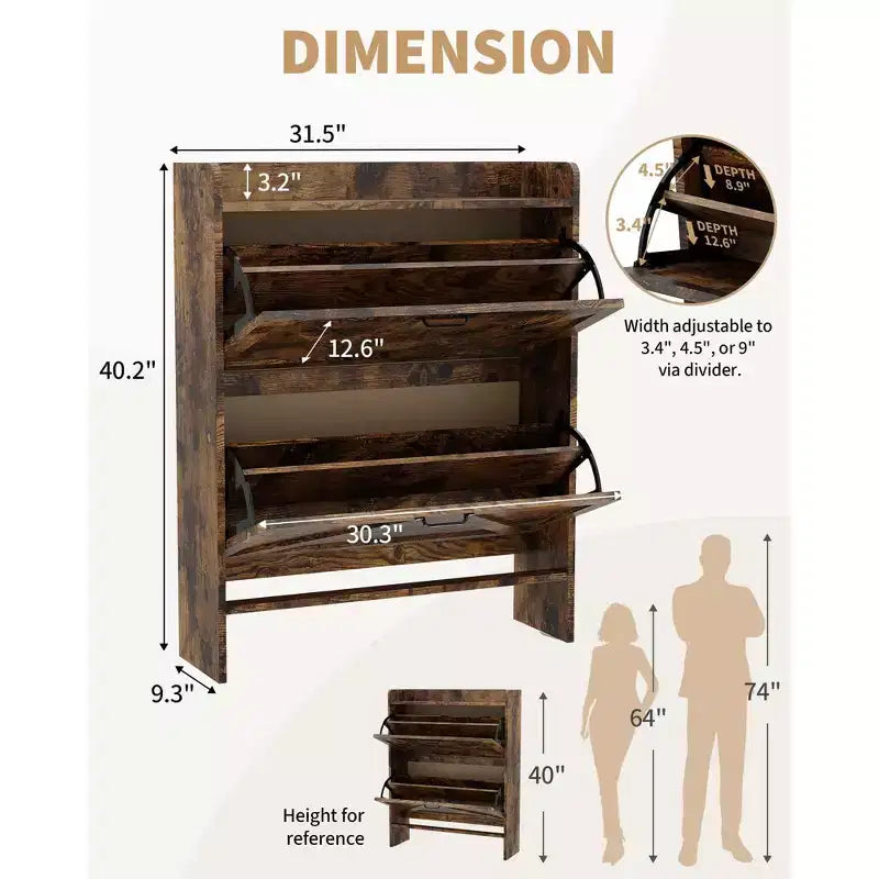 Meuble de rangement pour chaussures avec 2 tiroirs basculants, étagère à chaussures mince pour entrée, meuble de rangement pour chaussures autoportant avec pieds en métal