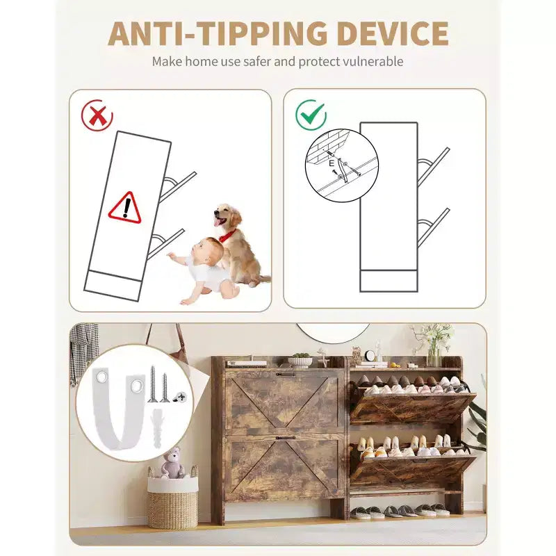 Meuble de rangement pour chaussures avec 2 tiroirs basculants, étagère à chaussures mince pour entrée, meuble de rangement pour chaussures autoportant avec pieds en métal