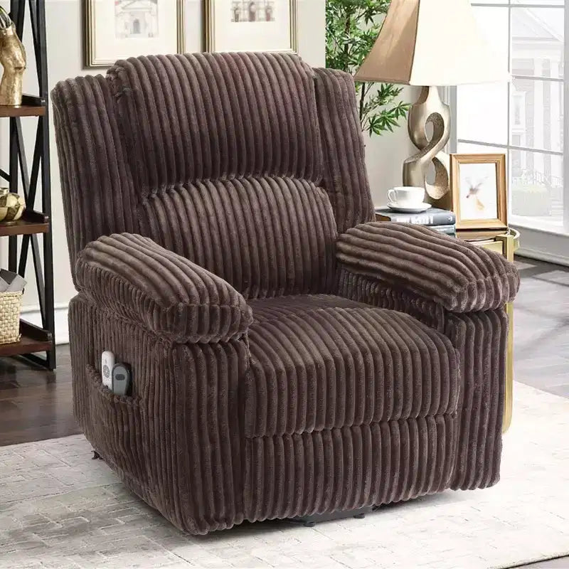 Fauteuil inclinable releveur électrique - Fonction chaleur et massage, Fauteuil releveur électrique avec positions réglables, Tissu polyester doux et Rembourrage intégral en éponge