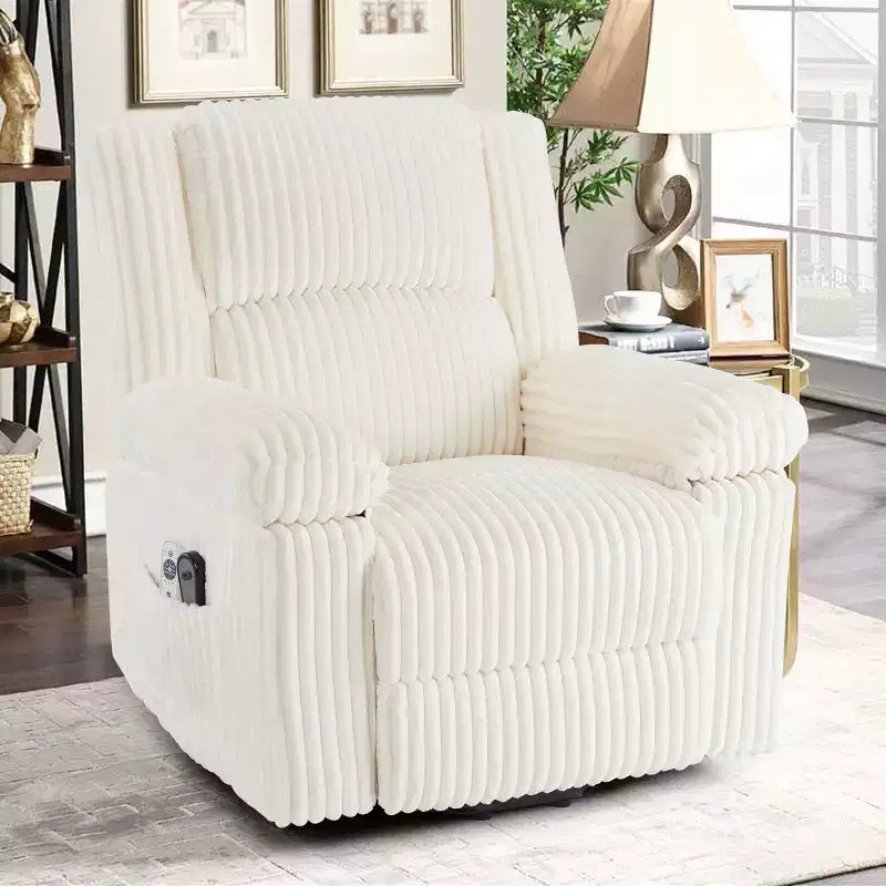 Fauteuil inclinable releveur électrique - Fonction chaleur et massage, Fauteuil releveur électrique avec positions réglables, Tissu polyester doux et Rembourrage intégral en éponge