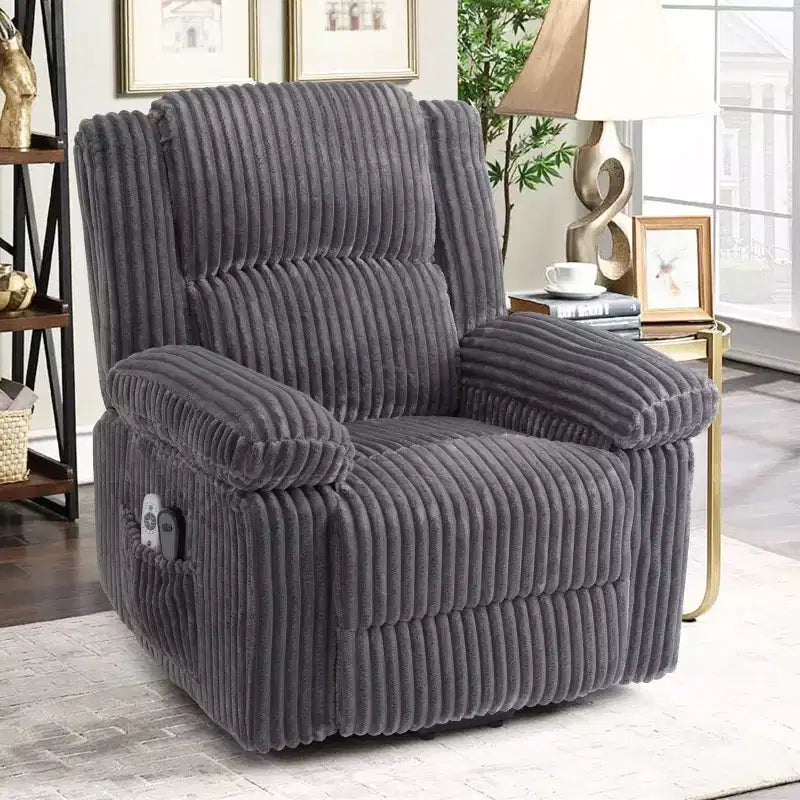 Fauteuil inclinable releveur électrique - Fonction chaleur et massage, Fauteuil releveur électrique avec positions réglables, Tissu polyester doux et Rembourrage intégral en éponge