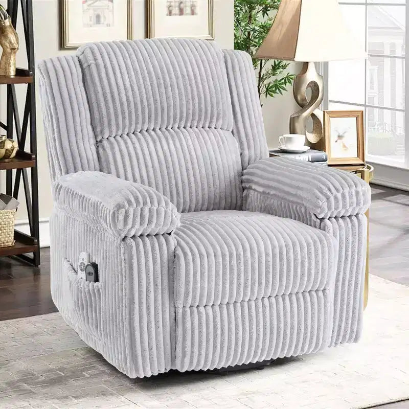 Fauteuil inclinable releveur électrique - Fonction chaleur et massage, Fauteuil releveur électrique avec positions réglables, Tissu polyester doux et Rembourrage intégral en éponge